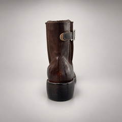 Dark Brown buckle Chelsea ankle boots, view 5