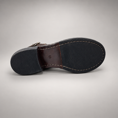 Dark Brown buckle Chelsea ankle boots, view 6
