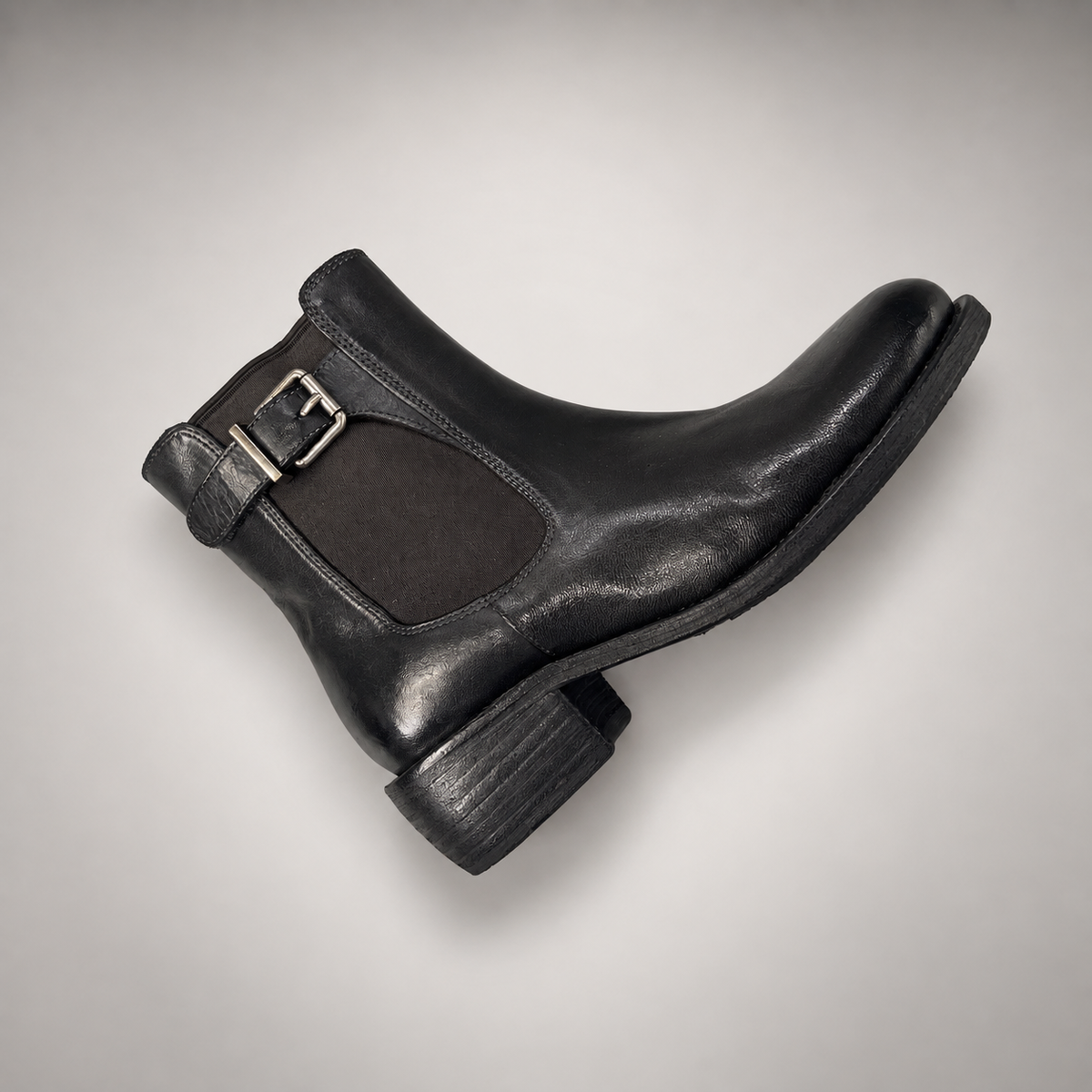 Black buckle Chelsea ankle boots, view 7