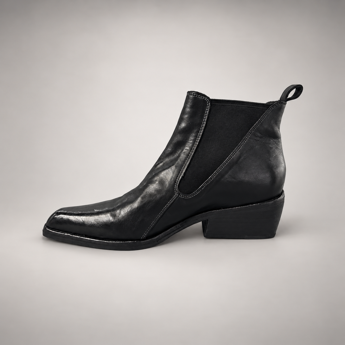 Black ankle boots, view 3