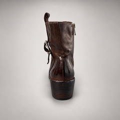Brown side-buckle ankle boots, view 5