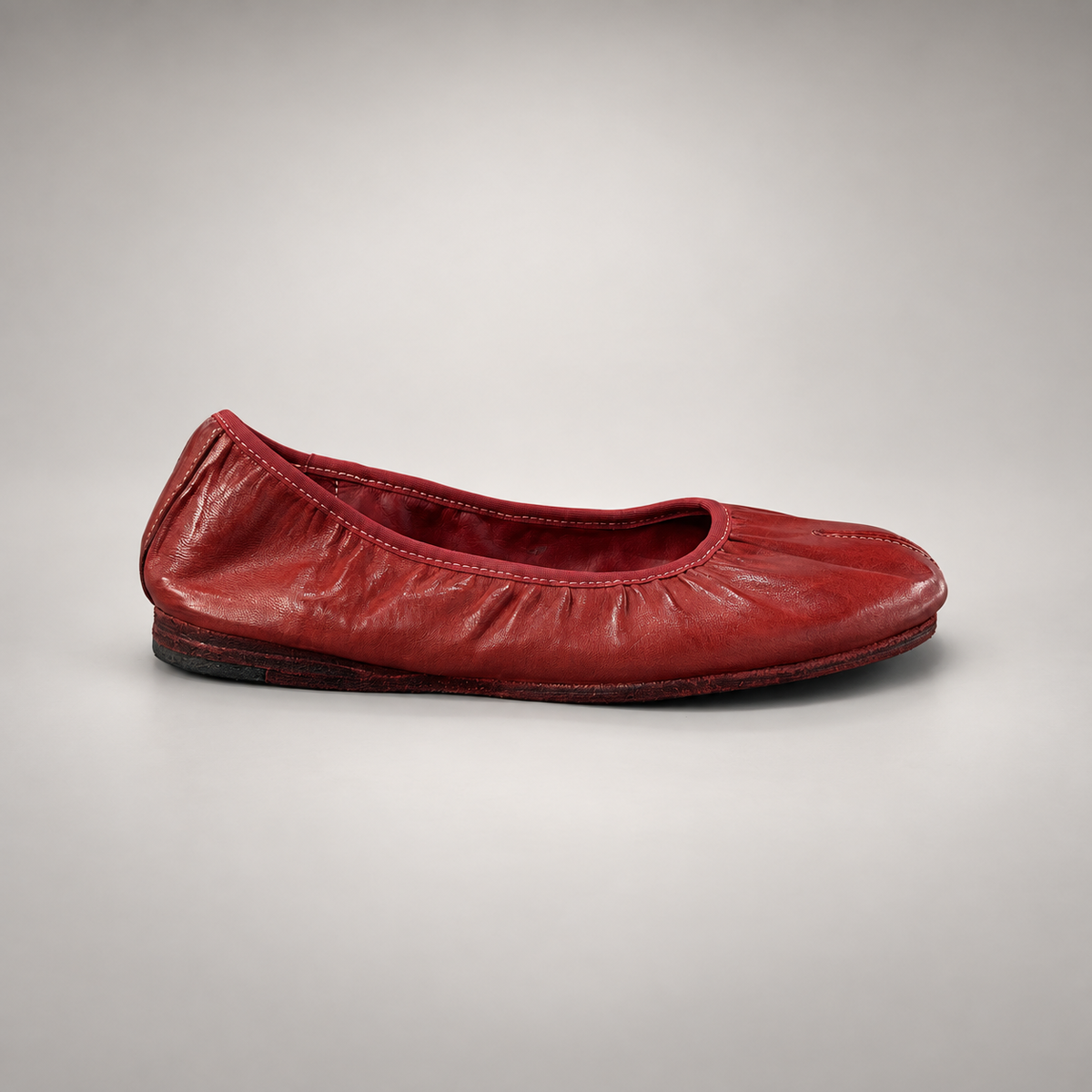 Red ballet flats, view 3