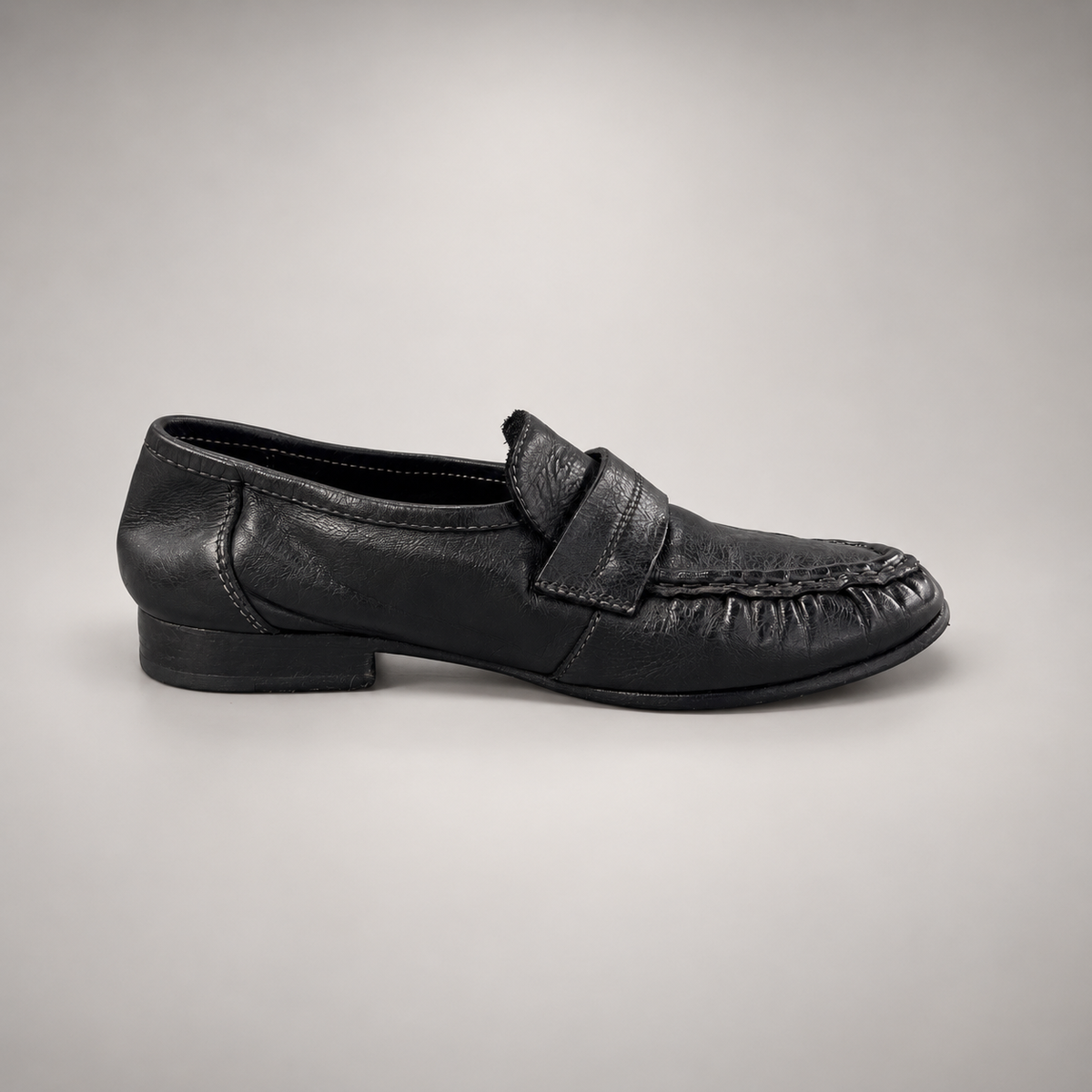 Black loafers, view 4