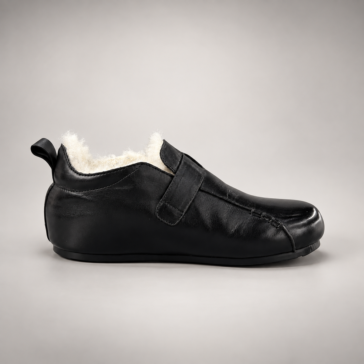 Black buckle flats, view 5