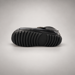 Black buckle flats, view 7