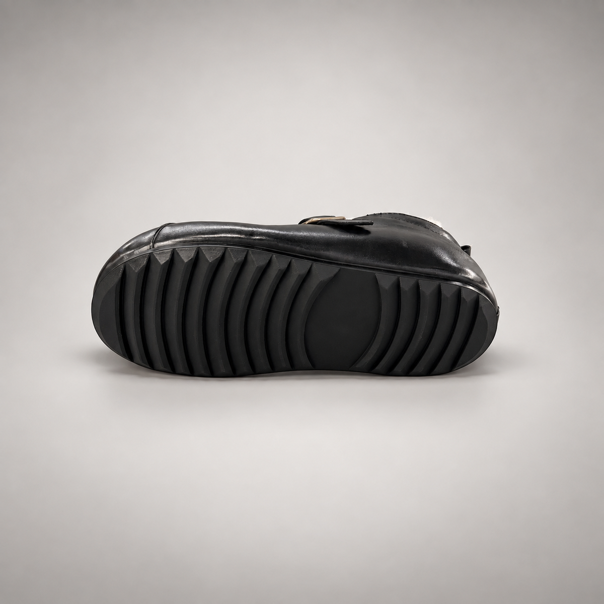 Black buckle flats, view 7