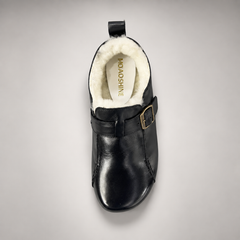 Black buckle flats, view 8