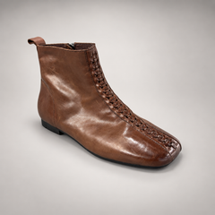 Brown ankle boots, view 3