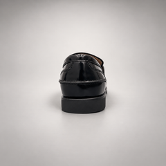 Black emblem loafers, view 6