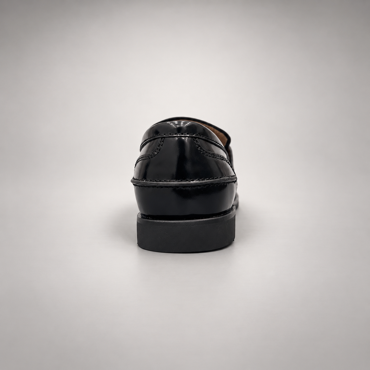 Black emblem loafers, view 6