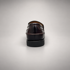 Burgundy emblem loafers, view 5