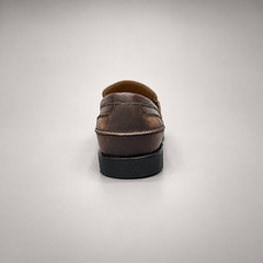 Brown emblem loafers, view 5