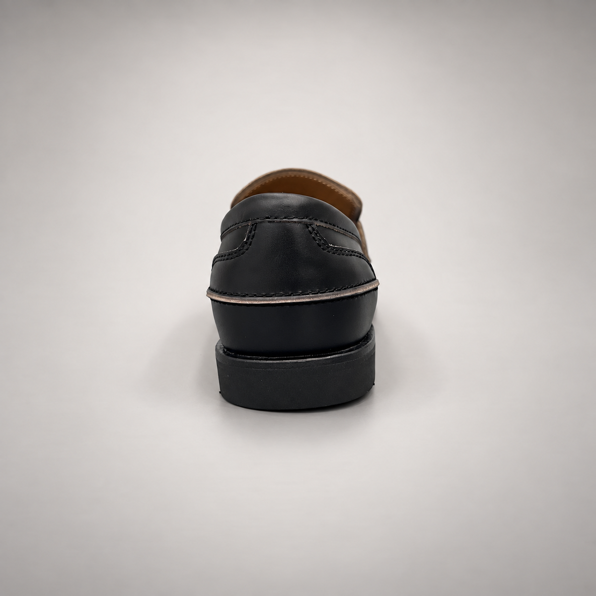 Black emblem loafers, view 5