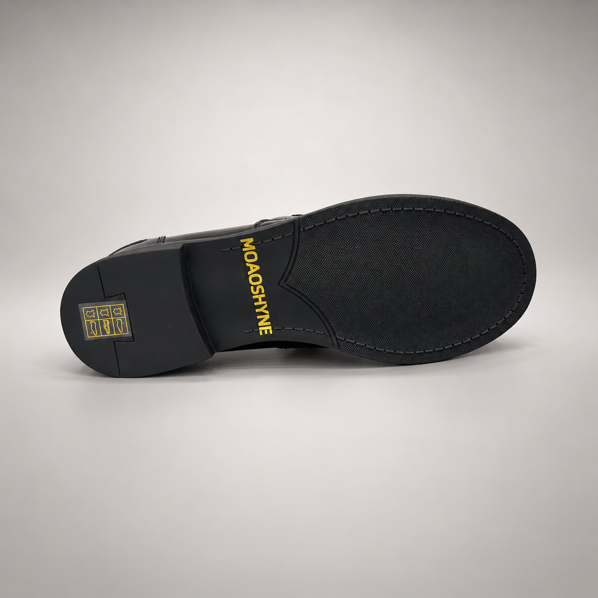 Black emblem loafers, view 7