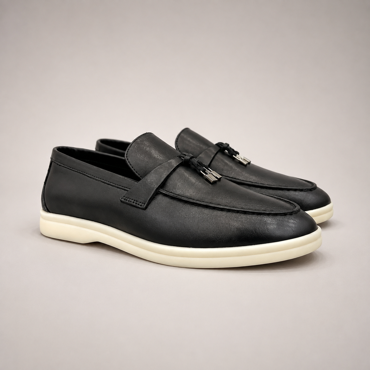Black Shoes pair three-quarter view