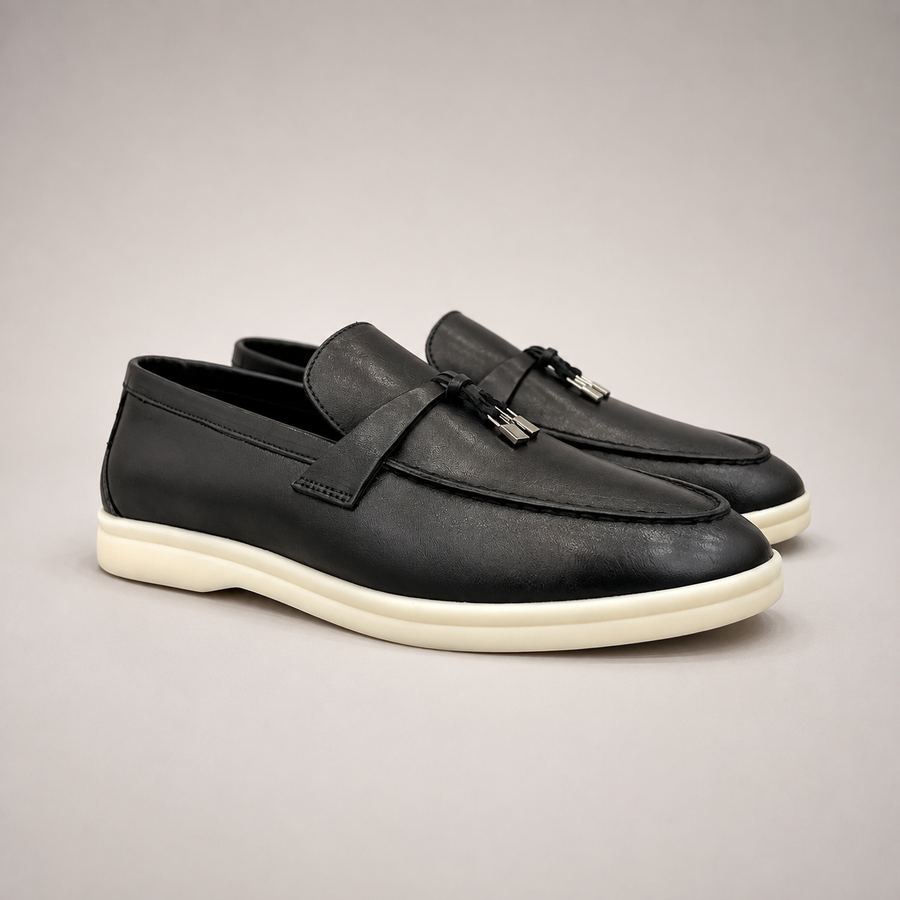 Black Shoes pair three-quarter view