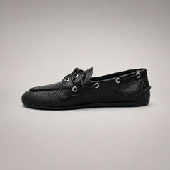 Black boat shoe product view 3