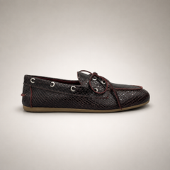 Burgundy boat shoe product view 2