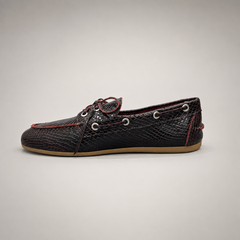 Burgundy boat shoe product view 3