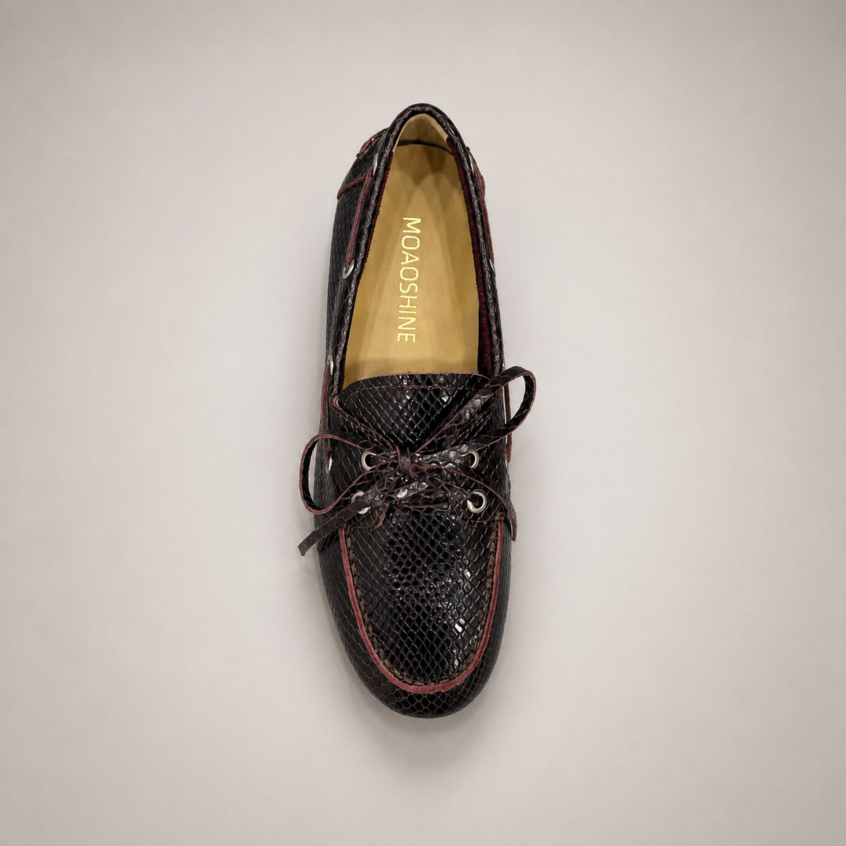 Burgundy boat shoe product view 5