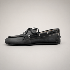 Black boat shoe product view 3