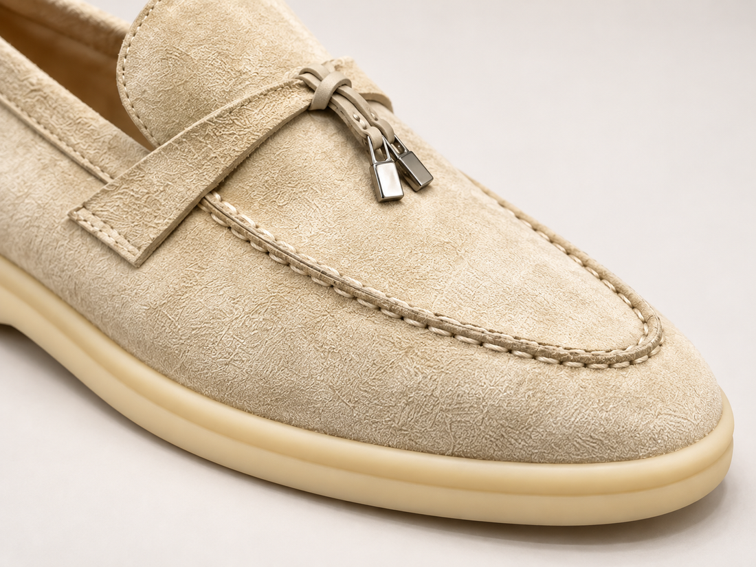 Illustrated detail · the stitched toe outline.